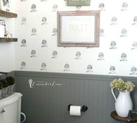 s make your bathroom look amazing with these wall updates, bathroom ideas, Stencil a wall with pretty flowers