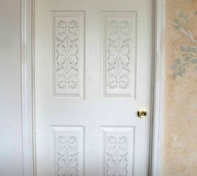 hate your boring door try these 13 brilliant ideas, Add a stencil to your panel doors