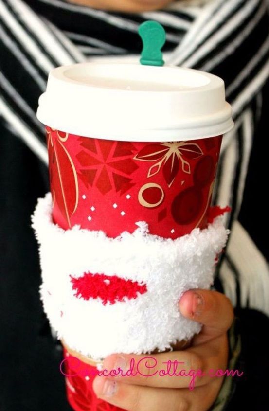 s save your socks for these 16 cute ideas, Strip them into coffee sleeves