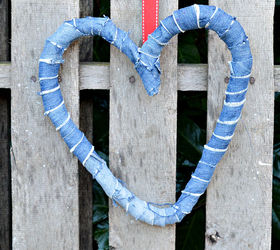 great way to use your old jeans to decorate your home for valentine s, home decor, seasonal holiday decor, valentines day ideas