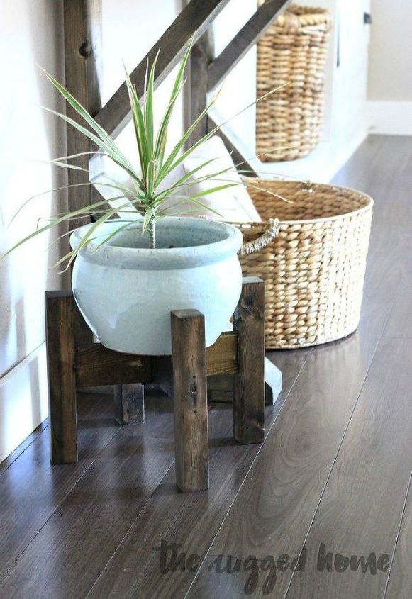 s 13 incredible living room updates using leftover wood, Turn them into chic plant stands