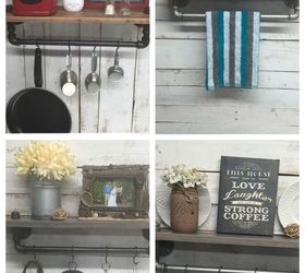 rustic farmhouse inspired shelf, shelving ideas, Use in Kitchen Bath or Entryway