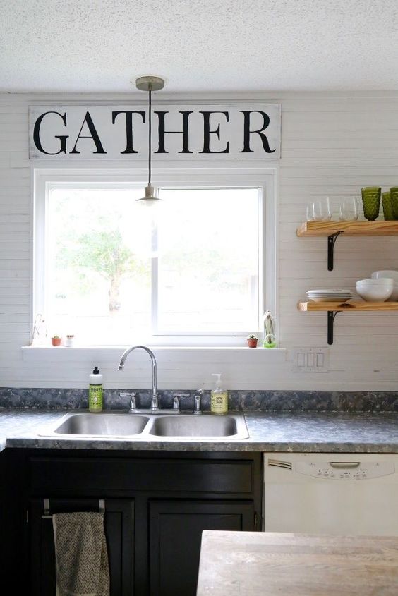 diy farmhouse kitchen sign, crafts, kitchen design