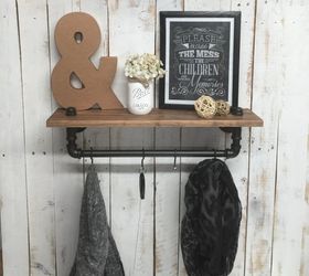 rustic farmhouse inspired shelf, shelving ideas