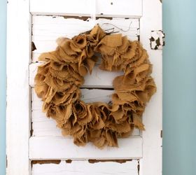 rustic burlap wreath, crafts, wreaths, Rustic Burlap Wreath