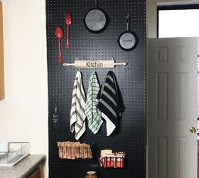 peg board kitchen storage wall