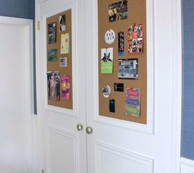 Closet Door DIY Makeover With Molding and Bulletin Boards!