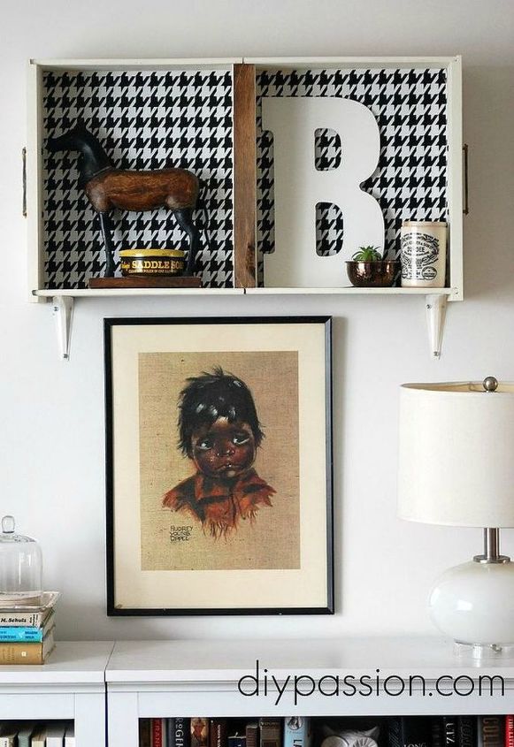 pull drawers out of your dressers for these 13 brilliant ideas, Hang them up as herringbone shadow boxes