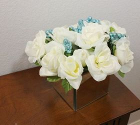 dollar tree diy mirror box vase and flower arrangement, gardening, home decor