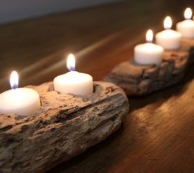 6 diy valentine s wood projects that are quick easy to make, 4 Driftwood Candle Holder
