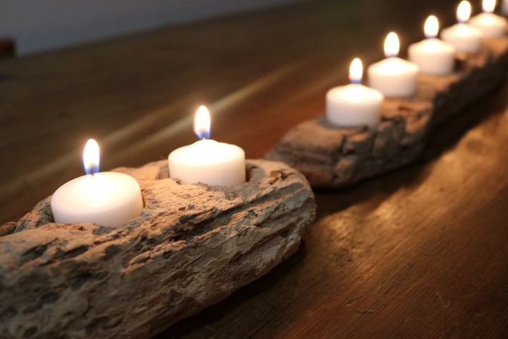 6 diy valentine s wood projects that are quick easy to make, 4 Driftwood Candle Holder