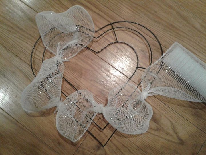 diy valentine s day mesh wreath all from the dollar store, crafts, seasonal holiday decor, valentines day ideas, wreaths