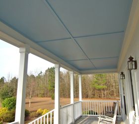 our new haint blue porch ceiling, wall decor