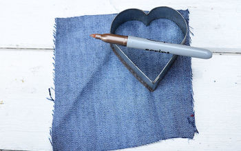  Corações de jeans acolchoados feitos de seus jeans velhos
