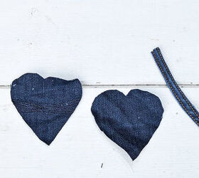cute padded denim hearts made from your old jeans