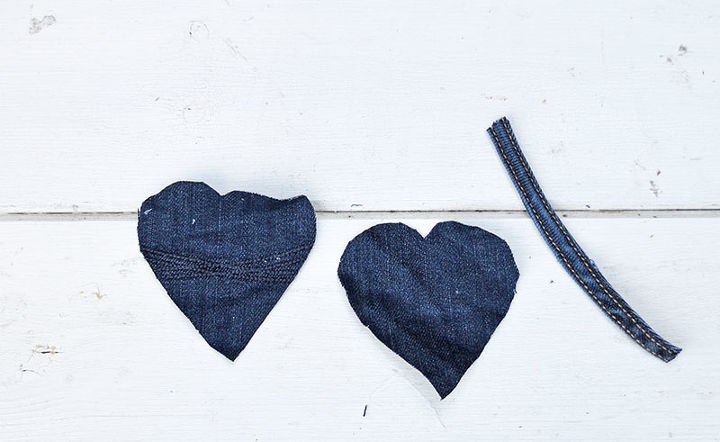 corazones acolchados de mezclilla hechos con tus viejos jeans