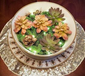 how to make a stunning artificial succulent garden centerpiece, flowers, gardening, how to, succulents