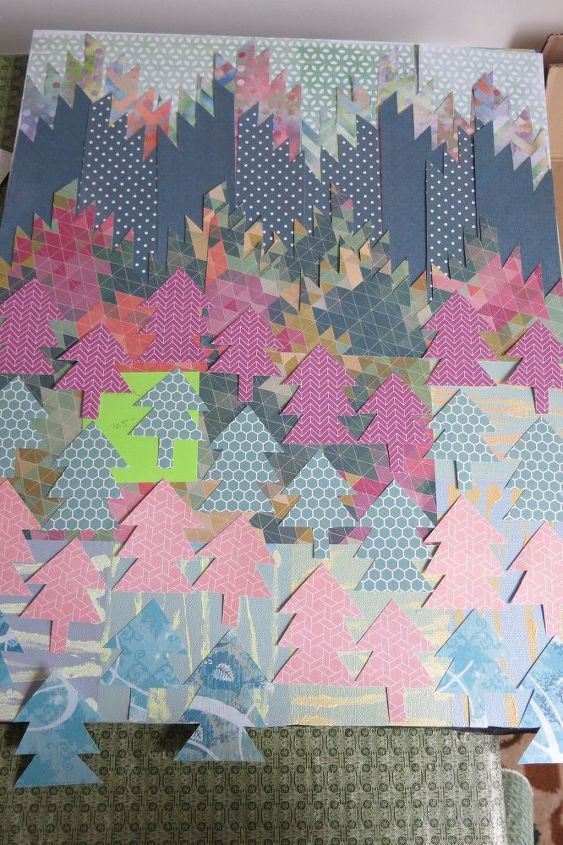 utiliza papel de scrapbook para hacer arte de pared inspirado en el quilt