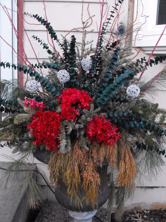plaid valentines day winter container, seasonal holiday decor, valentines day ideas