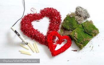 Corona fácil de musgo en forma de corazón para San Valentín