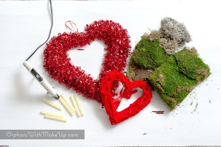 easy valentine heart shaped moss wreath, crafts, seasonal holiday decor, valentines day ideas, wreaths