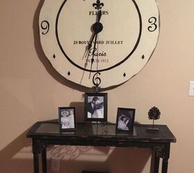 Large Clock Made From a Table Top.