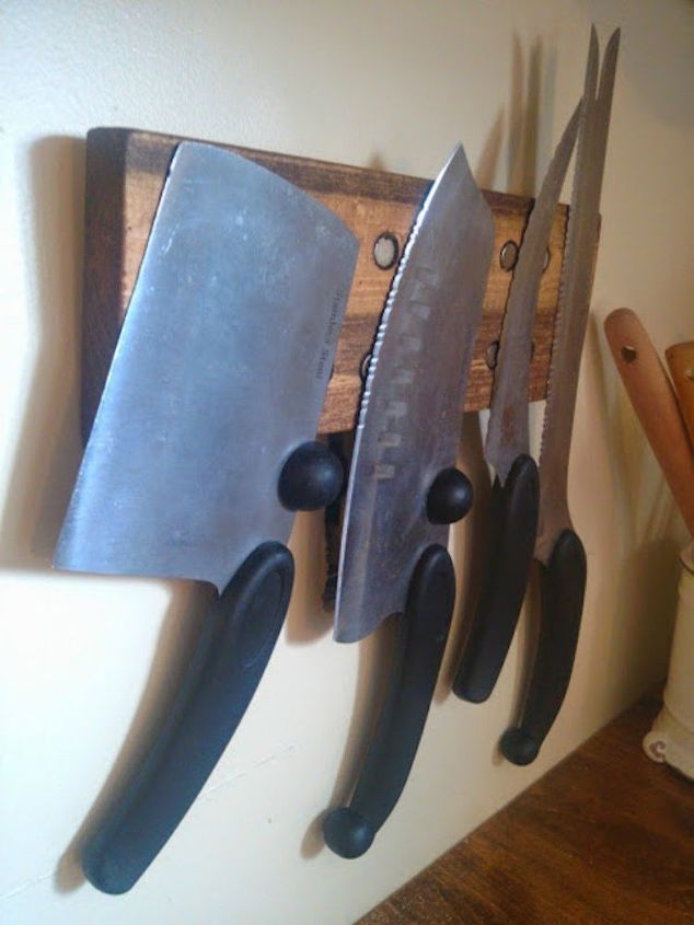 s why you should use hanging storage from now on 13 ways, storage ideas, Create a magnetic rack for kitchen knives