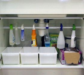 s why you should use hanging storage from now on 13 ways, storage ideas, Add a rod for under the sink organization