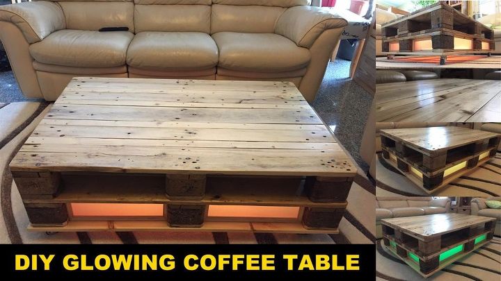 diy pallet coffee table glowing, painted furniture, pallet