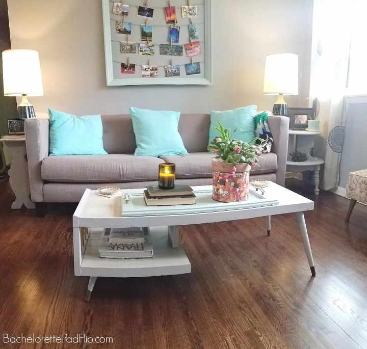 updating decorating a midcentury living room on a budget