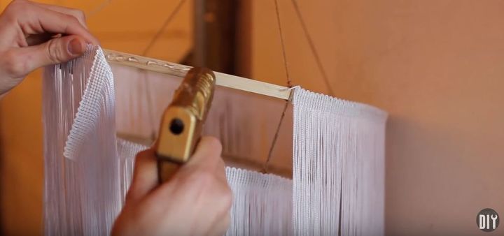 diy chandelier boho fringe, lighting