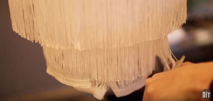 diy chandelier boho fringe, lighting