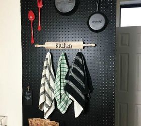 s organize your kitchen with these 16 simple and cheap storage ideas, kitchen design, organizing, storage ideas, Turn a blank wall into a peg board