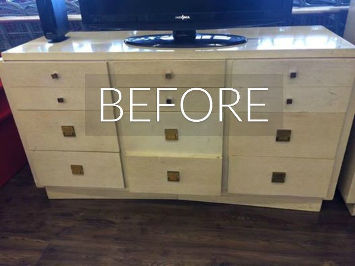 s stop everything these dresser makeovers look ah mazing, painted furniture, Before A mismatched thrift store find