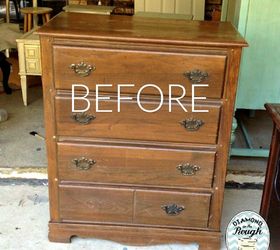 s stop everything these dresser makeovers look ah mazing, painted furniture, Before A damaged and old wooden dresser