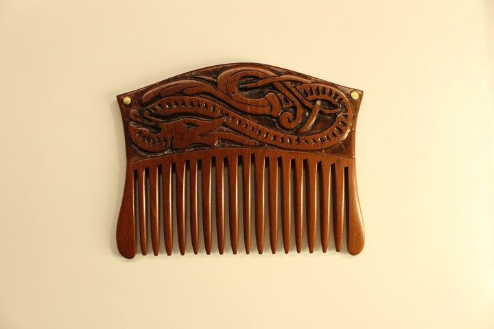 hair comb out of 100 year old purple heart wood