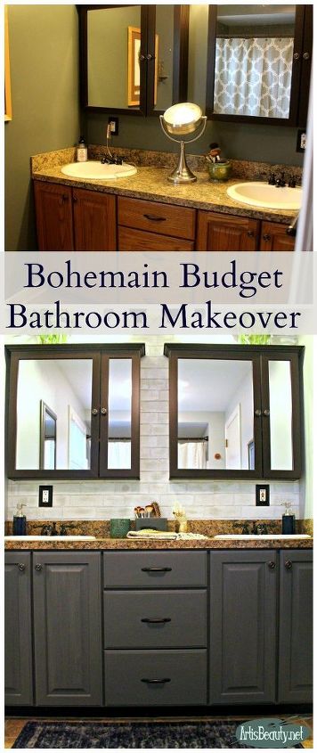 budget bohemian bathroom makeover, bathroom ideas