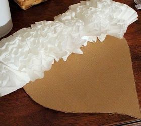 diy fluffy puffy coffee filter heart wreath, crafts, painted furniture, wreaths