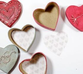 cajas de corazn de papel mach de inspiracin vintage