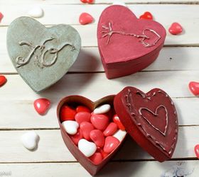 Vintage Inspired Paper Mache Heart Boxes