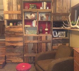 pallet and barn wood built in cabinet, closet, kitchen cabinets, kitchen design, outdoor living, pallet