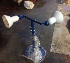 q lamp made from car parts, lighting