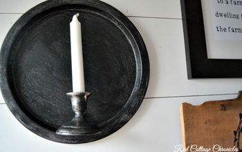 A Christmas Tray & Candle Stick Becomes Farmhouse Wall Sconce