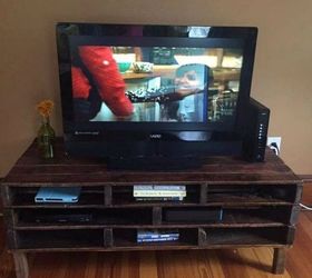 shut the front door these pallet furniture ideas are breathtaking, This rustic boho pallet TV stand