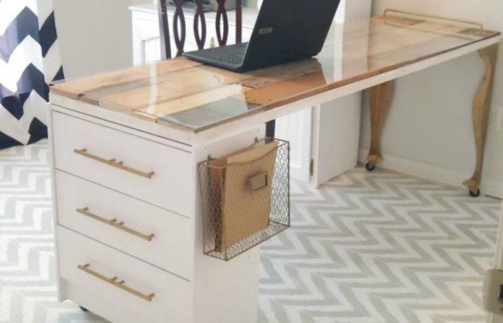 shut the front door these pallet furniture ideas are breathtaking, This gorgeous IKEA desk redo