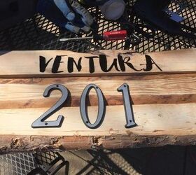 make an rustic address sign in an afternoon, crafts, Vinyl stick on letters for our family name