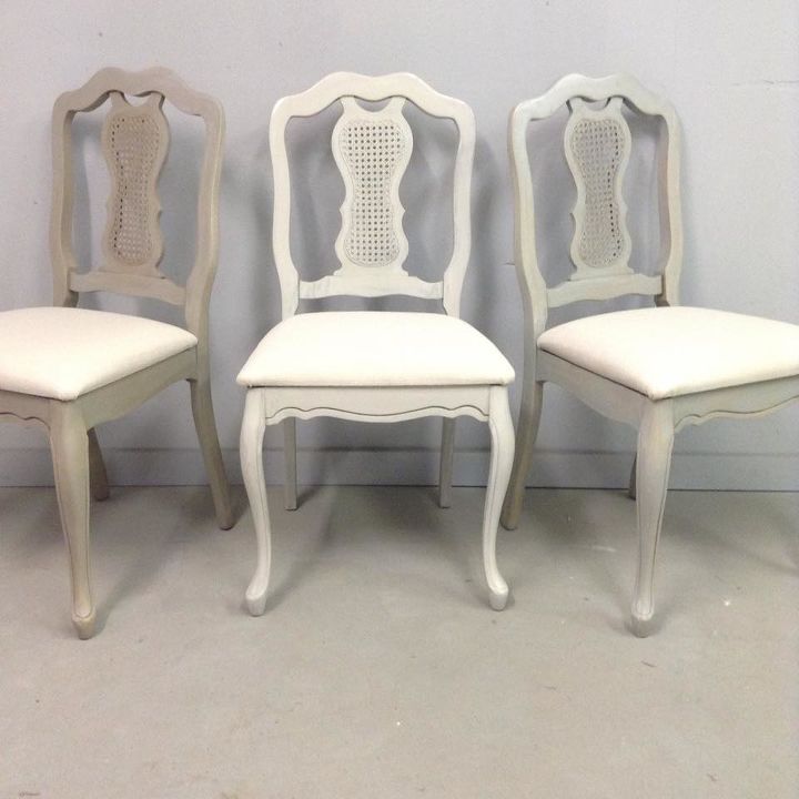 mismatched dining chair chalk painted furniture makeover