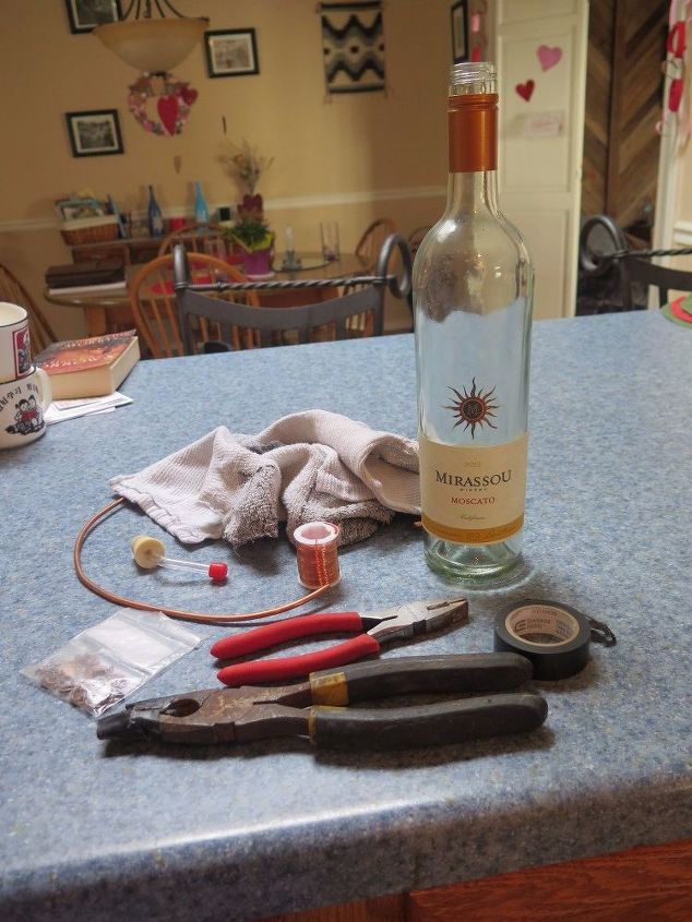 turn your wine bottle into a beautiful copper wire hummingbird feeder, pets animals