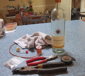 turn your wine bottle into a beautiful copper wire hummingbird feeder