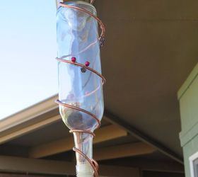 turn your wine bottle into a beautiful copper wire hummingbird feeder